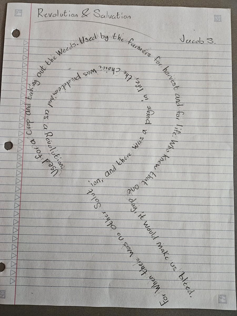 Concrete poem by Jacob Stewart 